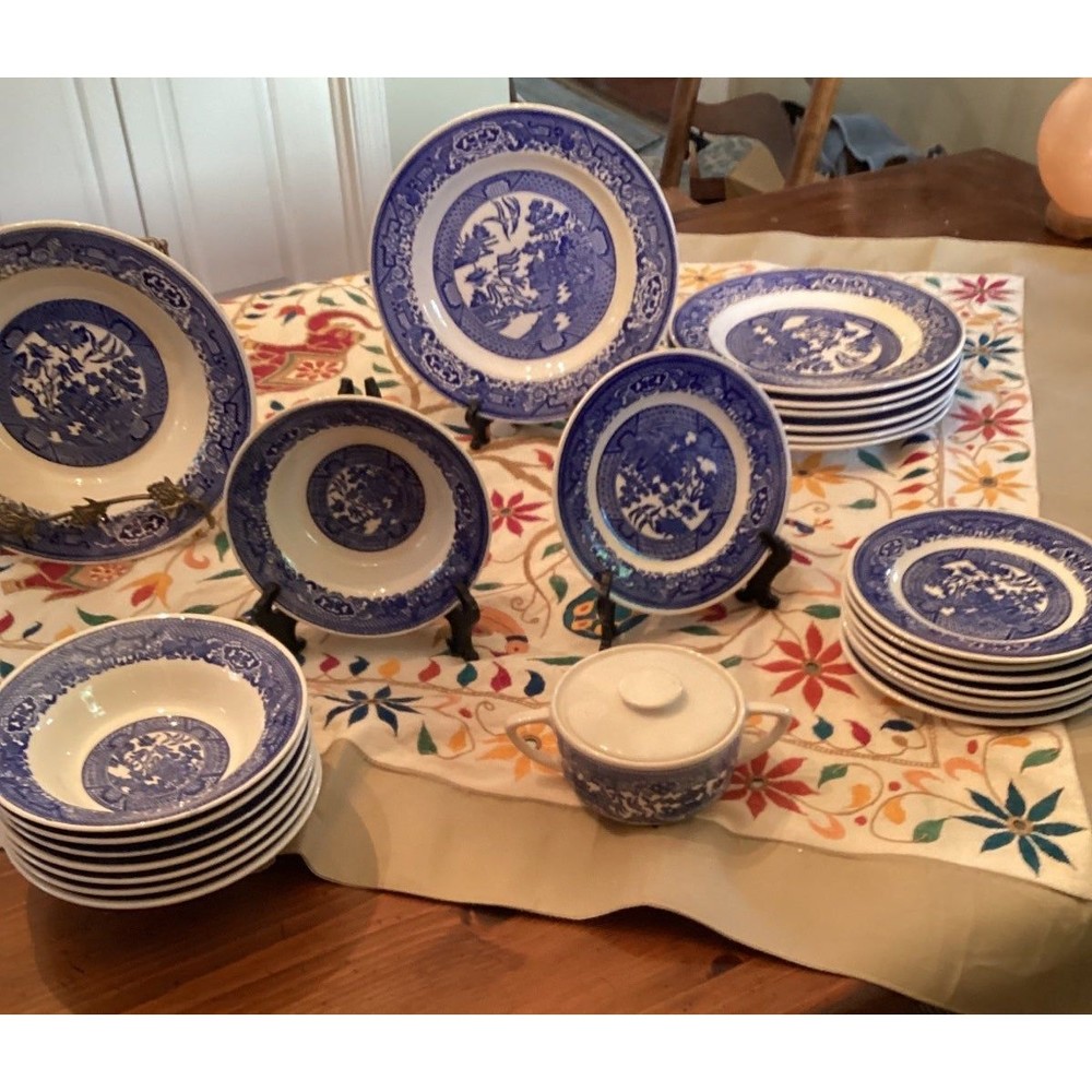Vintage Blue Willow American made Set of Dishes